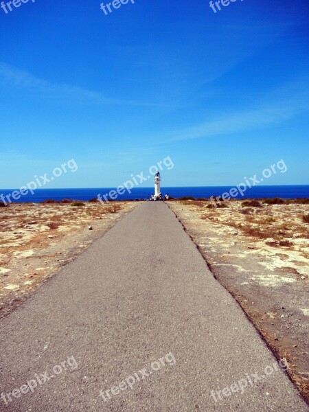 Formentera Lighthouse Road Desert Sea