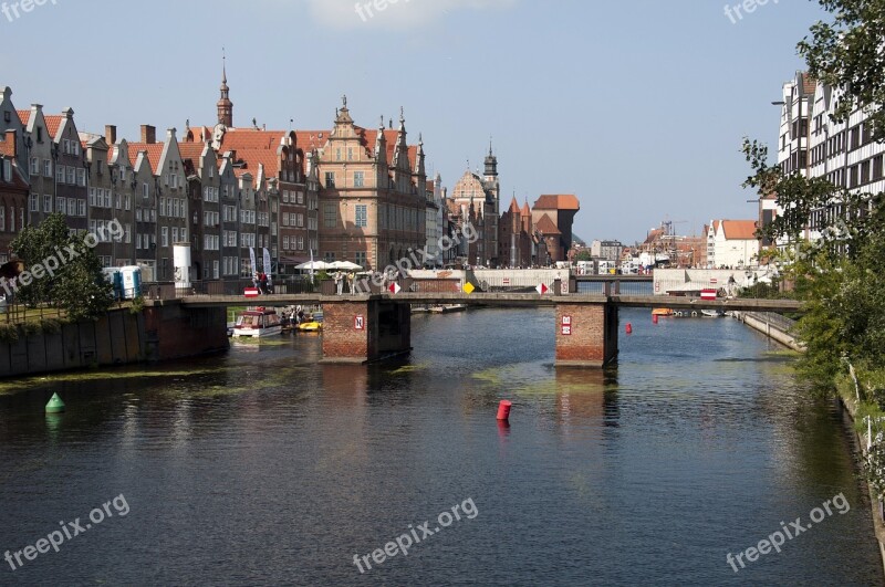 Gdańsk The Old Town Crane Old Motława Townhouses