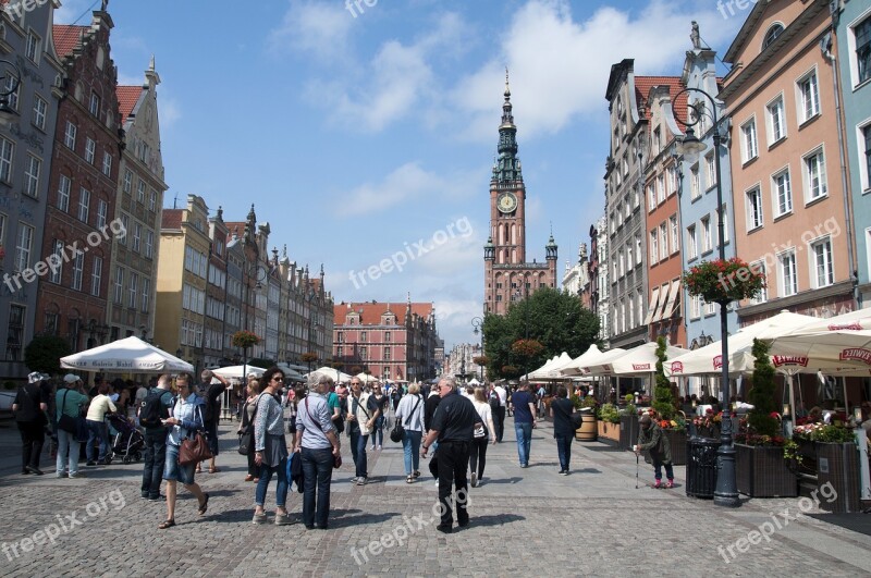 Gdańsk The Old Town Long Market Tourists Monuments