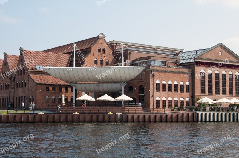 Gdańsk The Old Town Old Motława Polish Baltic Philharmonic Hall River