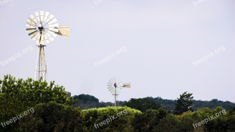 Windmill Countryside Rural Nature Wind