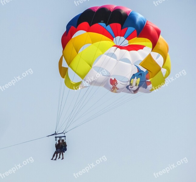 Parachute Paragliding Cat And Mouse Balloon Sky