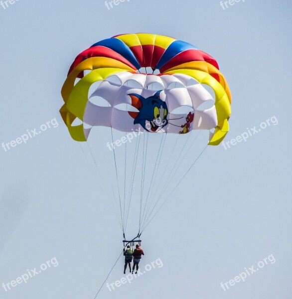 Parachute Paragliding Cat And Mouse Balloon Sky