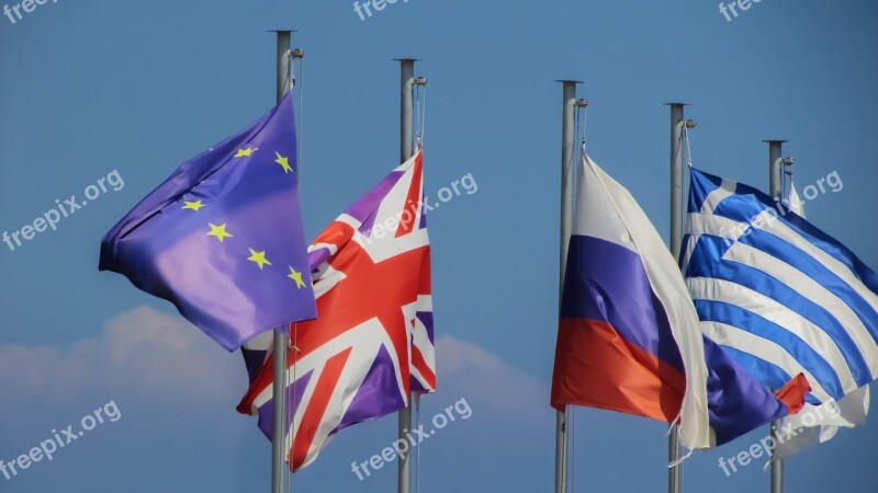 Flags Waving Country Nation Wind