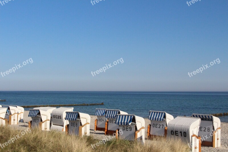 Baltic Sea Beach Chair Sky Beach Sand