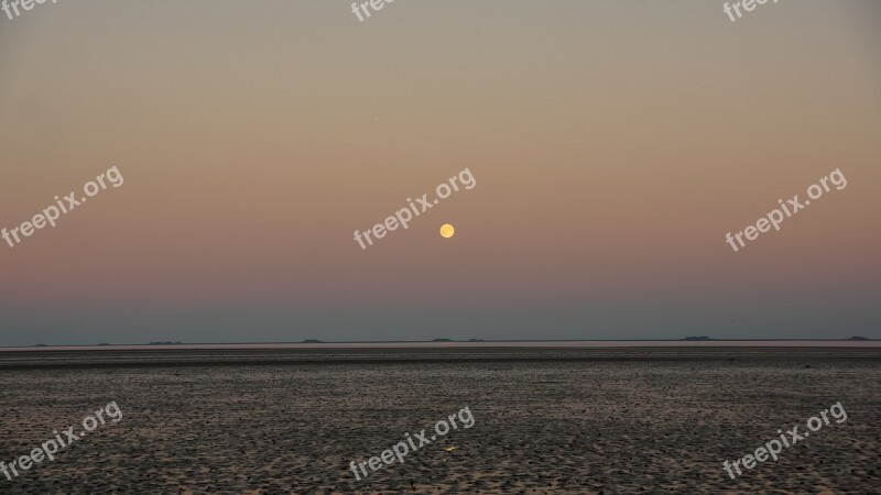 Sea Intertidal Tone Low Tide Evening Night