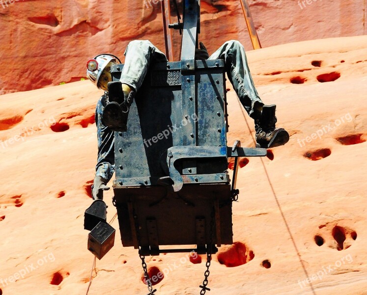 Miner Hardhat Red Rock Desert Free Photos