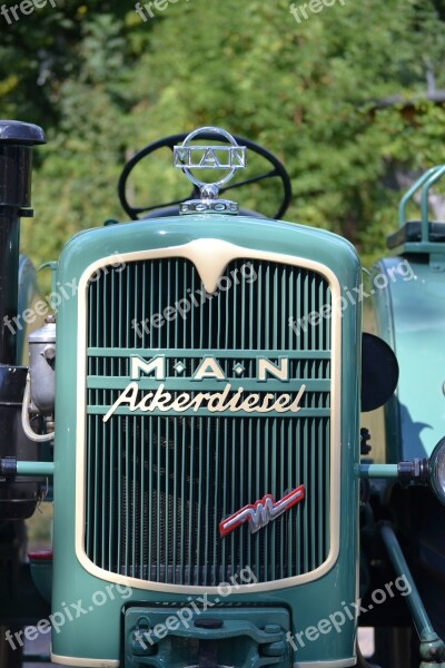 Old Tractor Man Vintage Oldtimer Farming