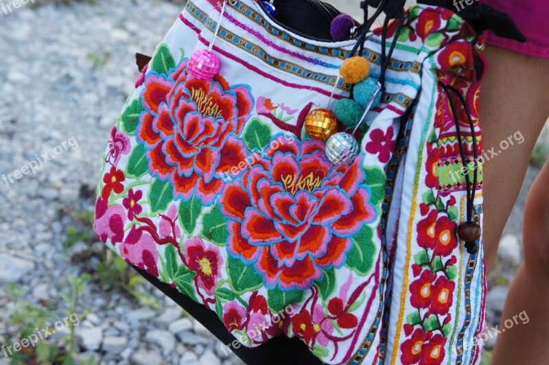 Handbag Girl Bag Girl Colorful Flowers