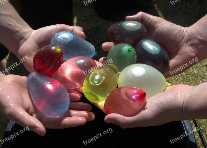 Comparing Water Balloons Colourful Free Photos