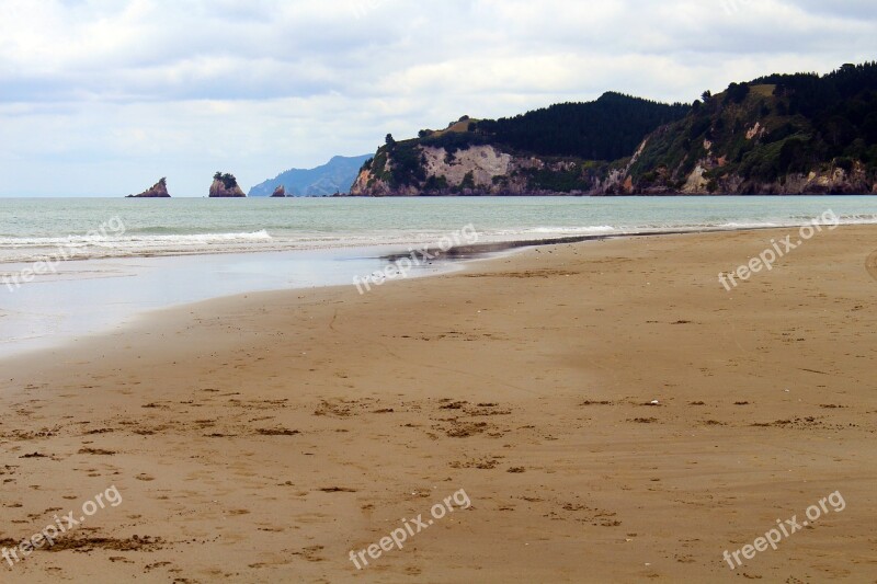 New Zealand Beach Cloudiness Sea Coast