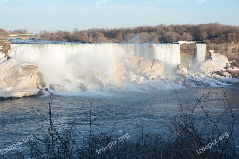 Niagara Falls Snow Ice Winter Waterfall