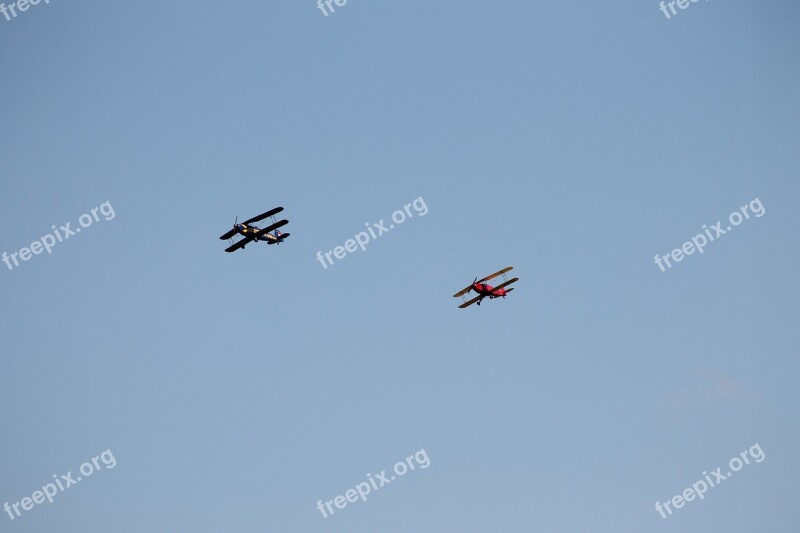 Double Decker Aerobatics Aircraft Propeller Plane Flying