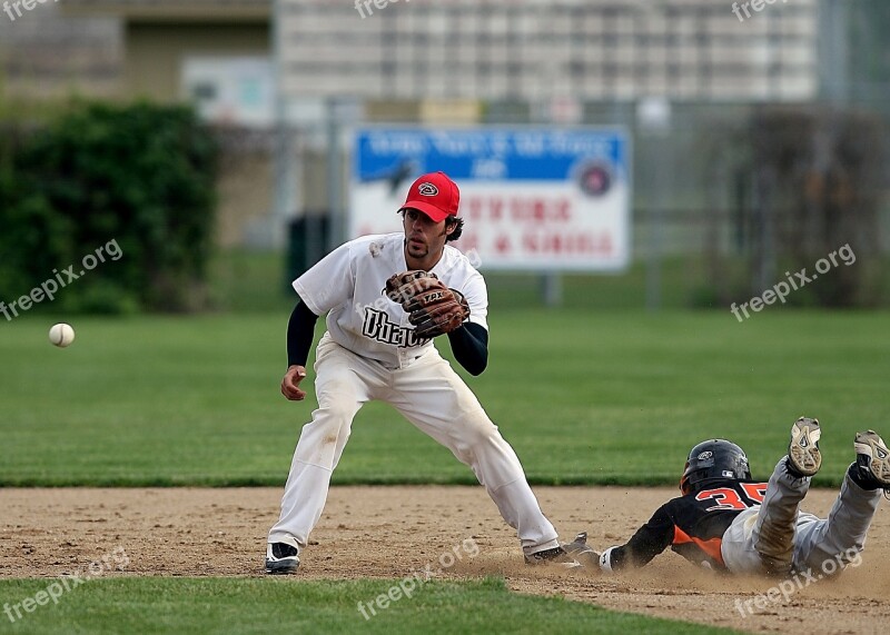 Baseball Sliding Runner Action Sport