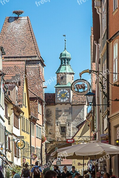 Rothenburg Of The Deaf Markus Tower Middle Ages Truss Historic Center