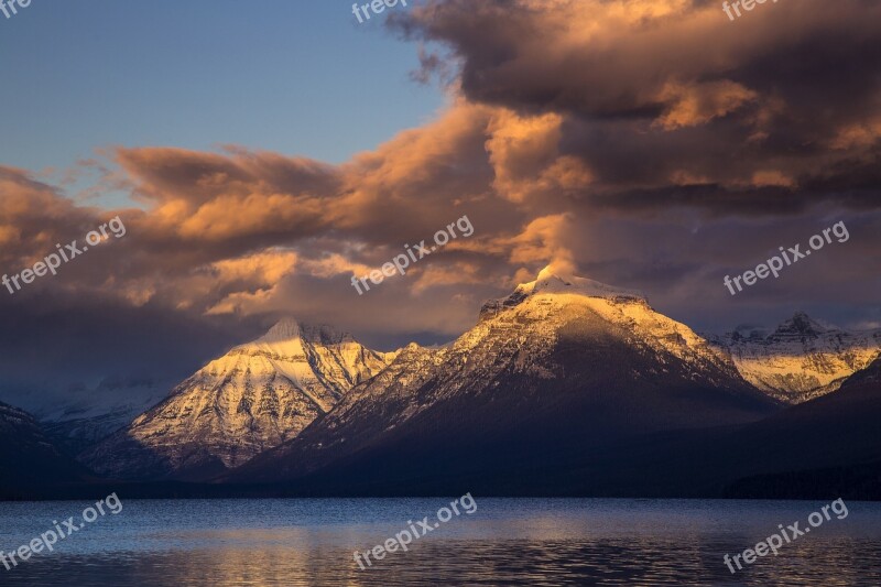 Landscape Sunset Mountains Mount Cannon Mount Brown