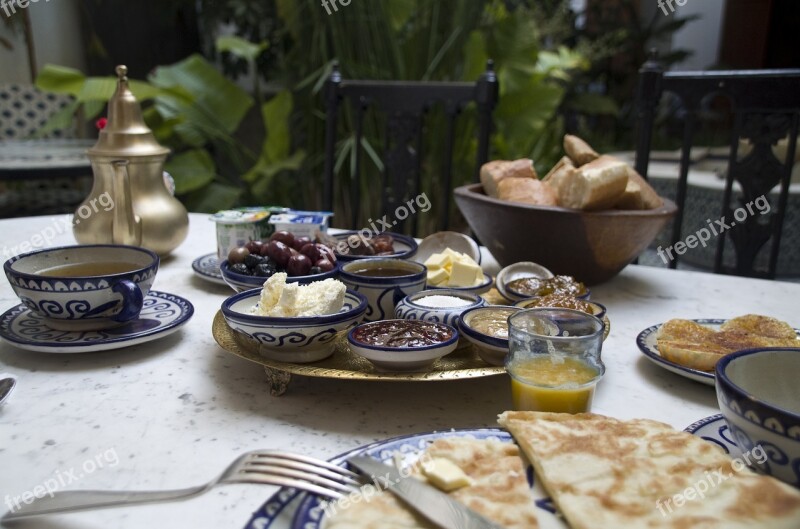 Breakfast Moroccan Morocco Olives Jam