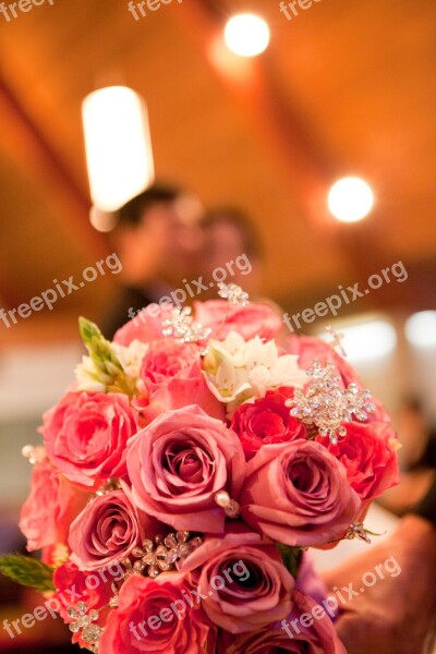 Bouquet Wedding Couple Church Flower