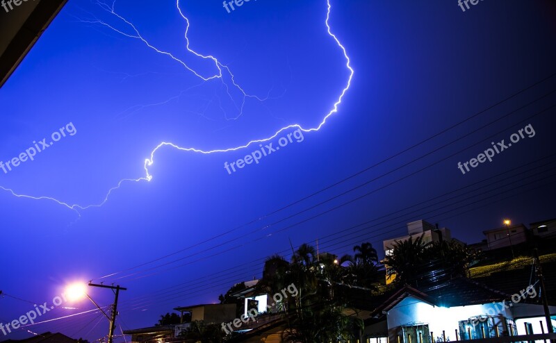 Lightning Sky Blue Electricity Power