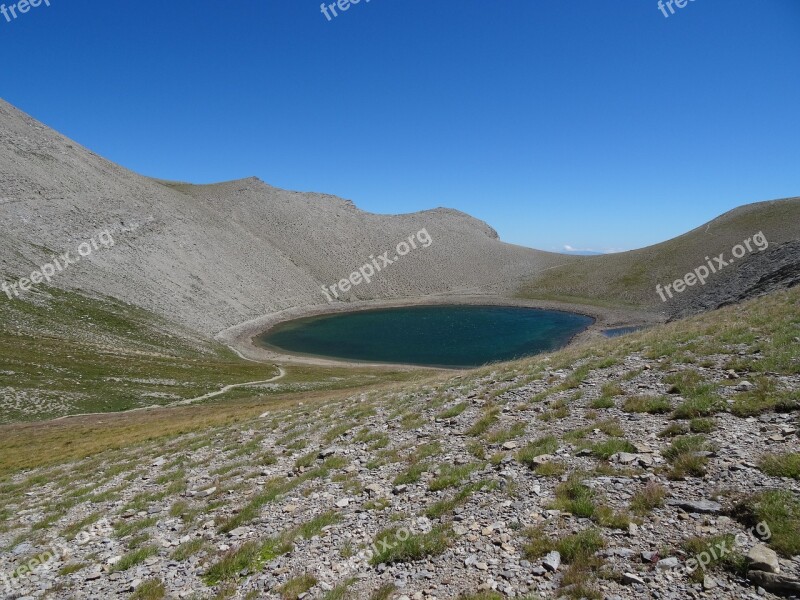 Lake Garet Pass Cayolle Ubaye Mountain France