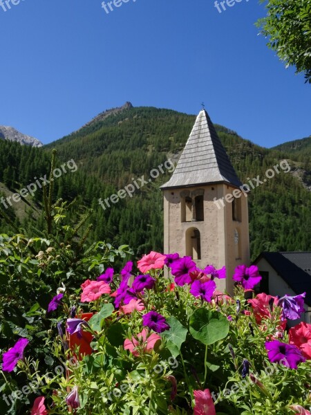 Bell Tower Mountain Church Village Mountain Village Alps