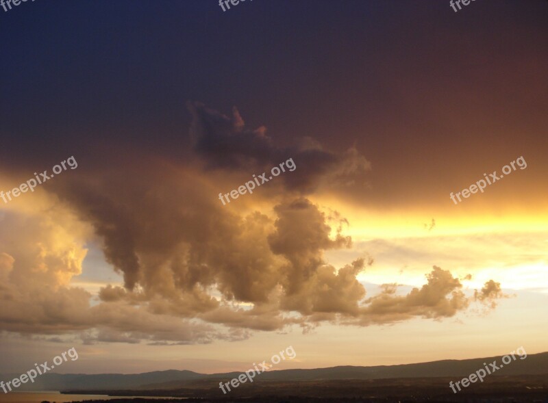 Twilight Clouds Sunset Sky Lausanne