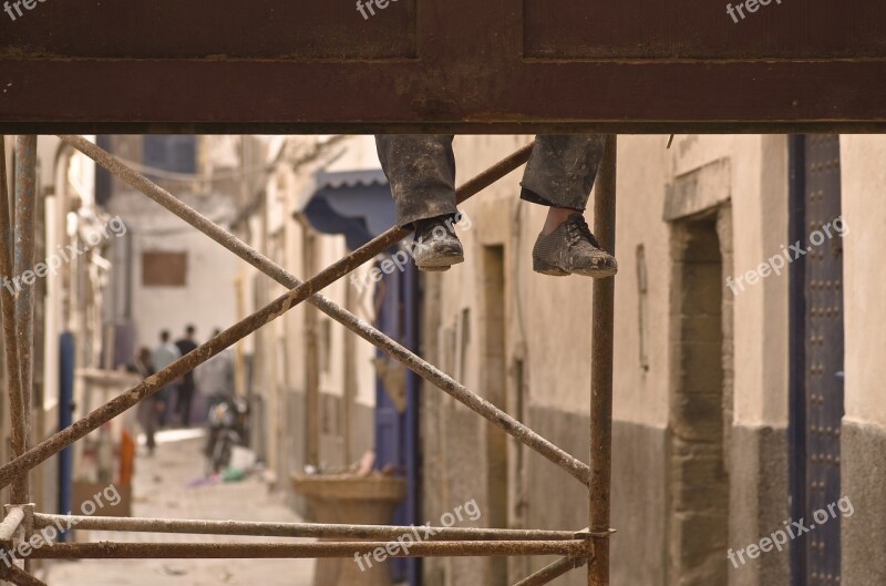 Site Feet Construction Workers Scaffold Free Photos