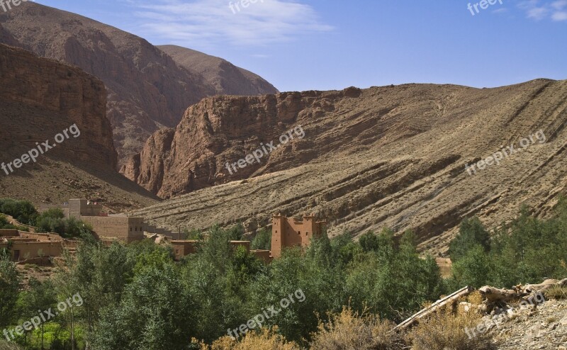 Gorges Du Dades Dades Gorge Morocco Landscape High Mountains