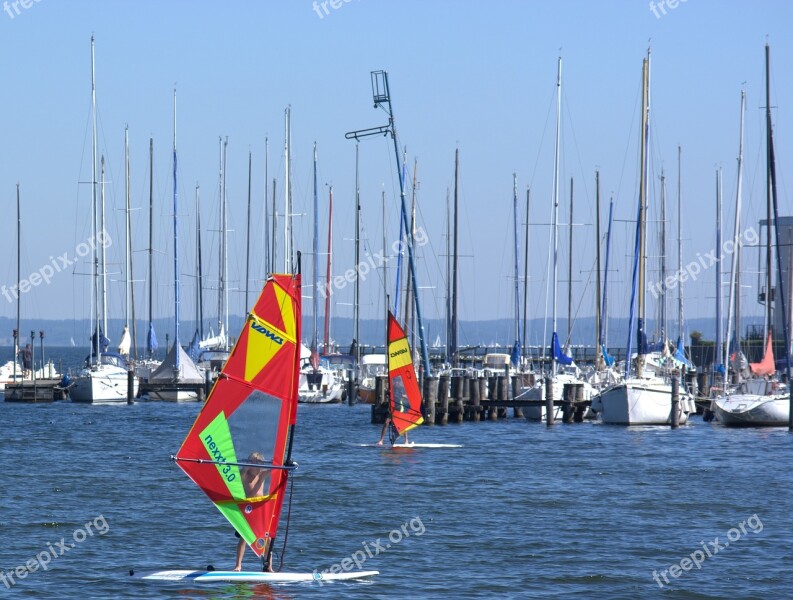 Port Boats Surfing Windsurfing Sport