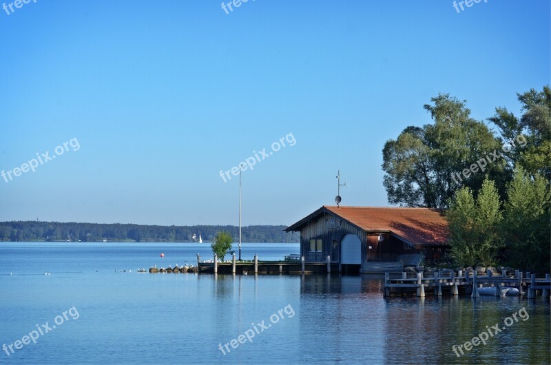 Log Cabin Boat House Boardwalk Web Nature