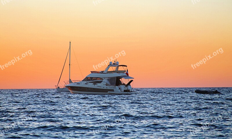 Boat Sea Sunrise Holiday Sailboats