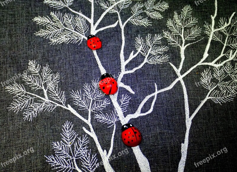 Ladybugs Decoration Texture Textile Small