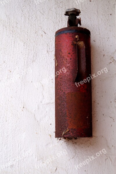 Fire Extinguisher Old Rusted Forget Security