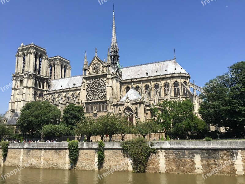 Notre-dame Paris Cathedral Building Gothic