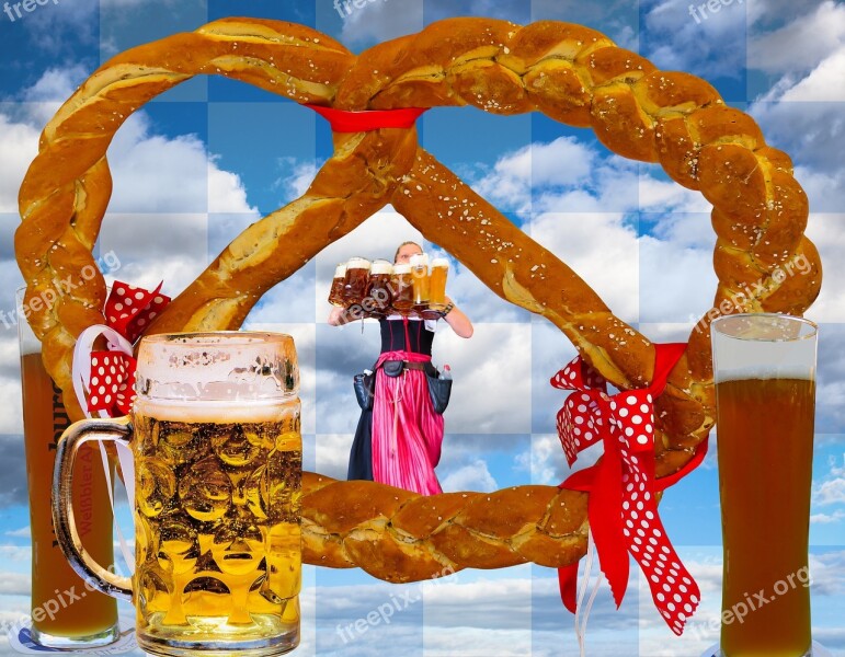 Oktoberfest Beer Breze Pretzel Bavaria