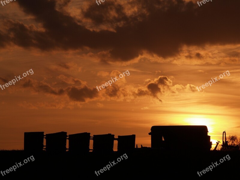 Sunset Site Construction Work Technology Sky