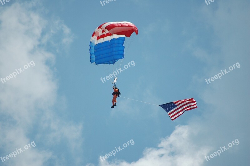 Skydiver Parachute Extreme Sport Skydiving