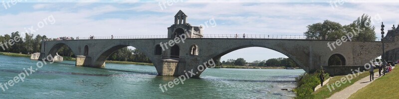 Bridge Avignon Pont St Benezet Panorama Landmark