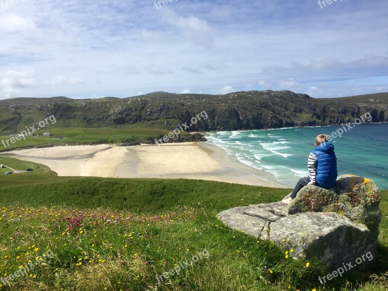 Beach Island Hebrides Scotland Free Photos