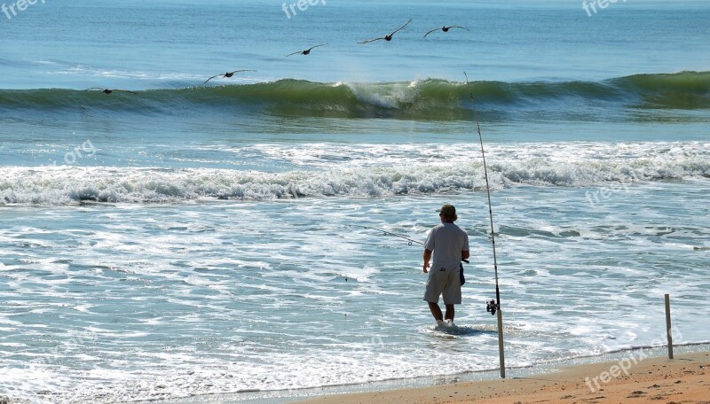 Surf Fisherman Fishing Surf Sport Fisherman