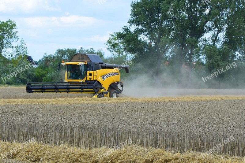 Combine Harvester Harvest Barley Field Agriculture Harvester