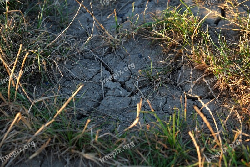 Ground Cracks Drought Sandy Nature