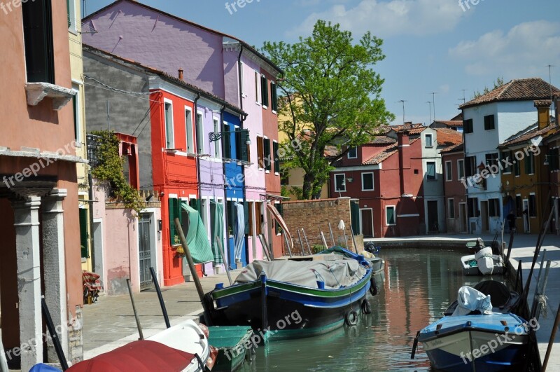 Venice Burano Boat Sea Channel