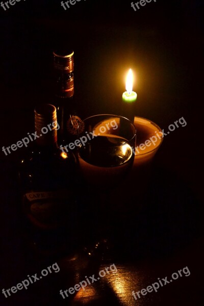 Candle Light No Electricity Wine Free Photos