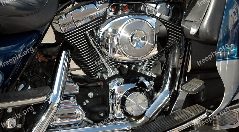 Motorcycle Engine Motorcycle Transportation Biker Chrome