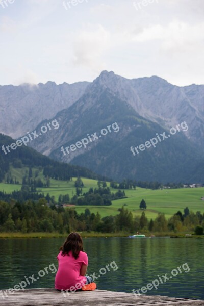 Lake Mountains Landscape Forest Austria