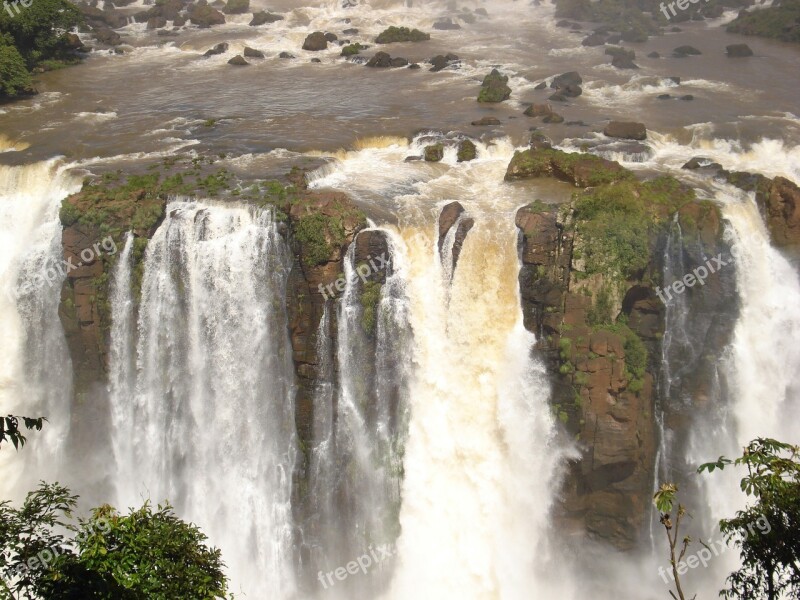 Water Waterfall Cataracts Nature Mouth Of The Iguassu