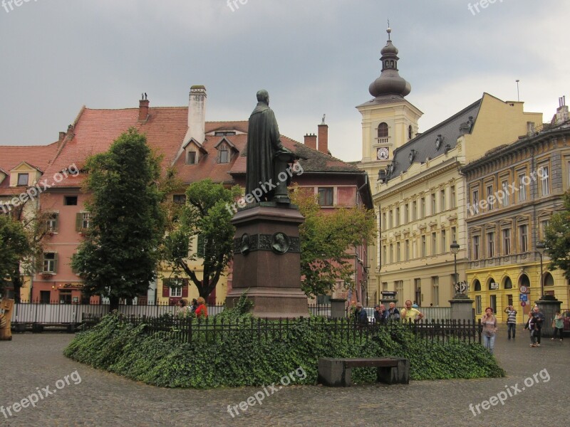 Sibiu Transylvania Old Town Buildings Romania