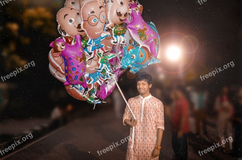 Balloon Nightfall Bollywood Travel Photography