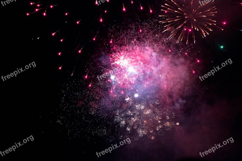 Fireworks Sky Night Nero Free Photos